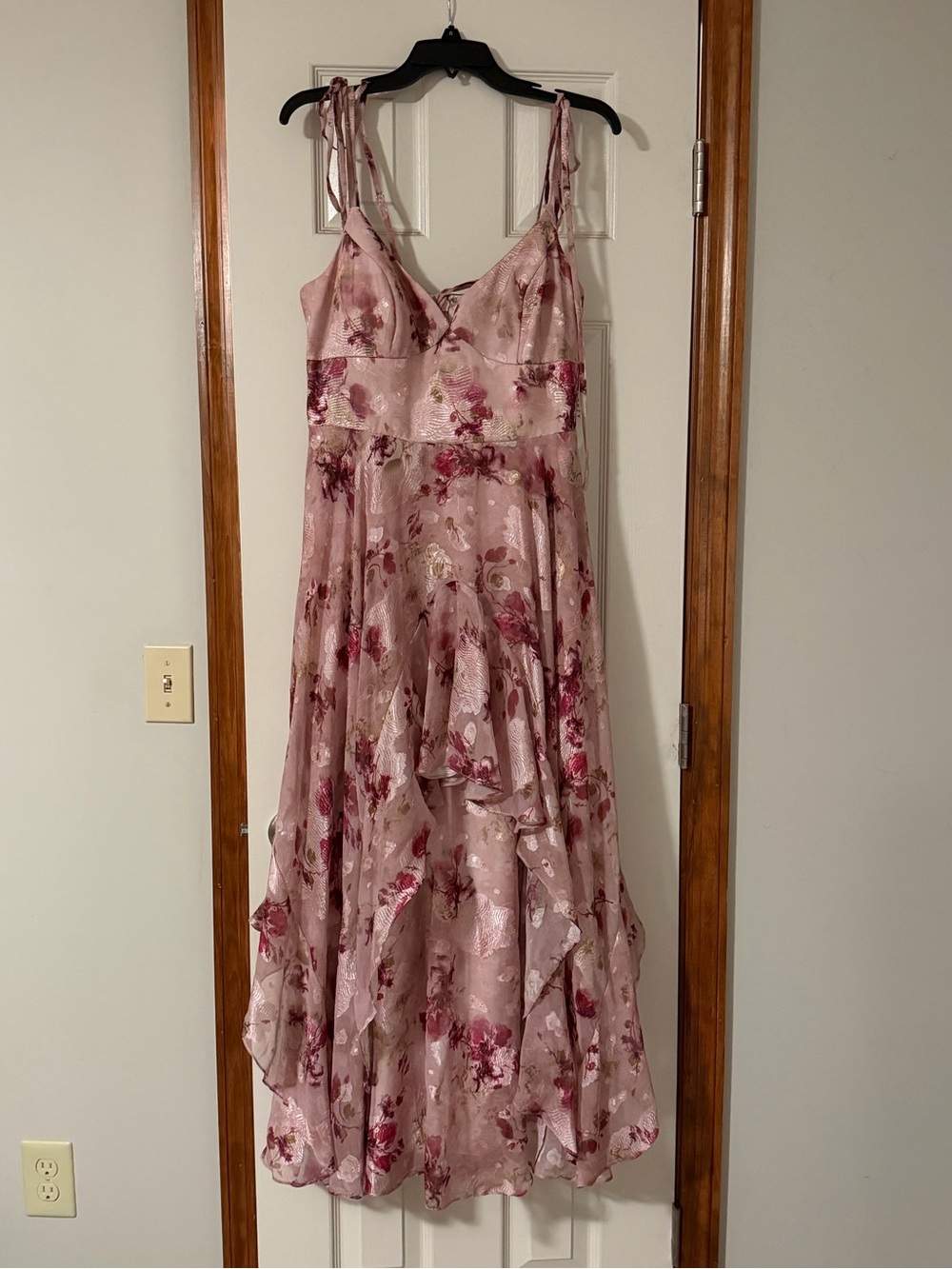 Azazie Mauve Floral Maxi Dress